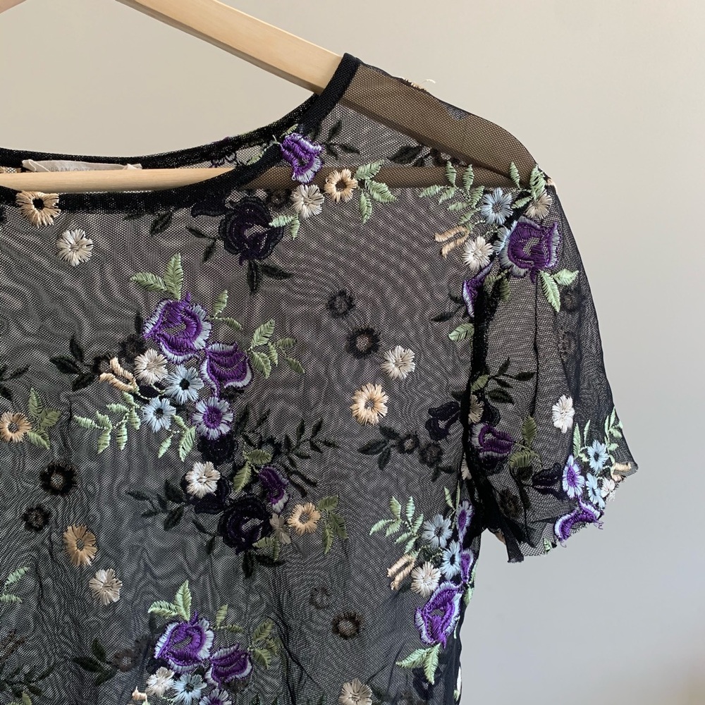 Floral Mesh Top